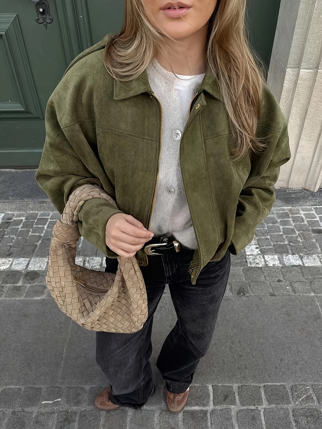Women's Casual Loose-Fit Solid Color Jacket