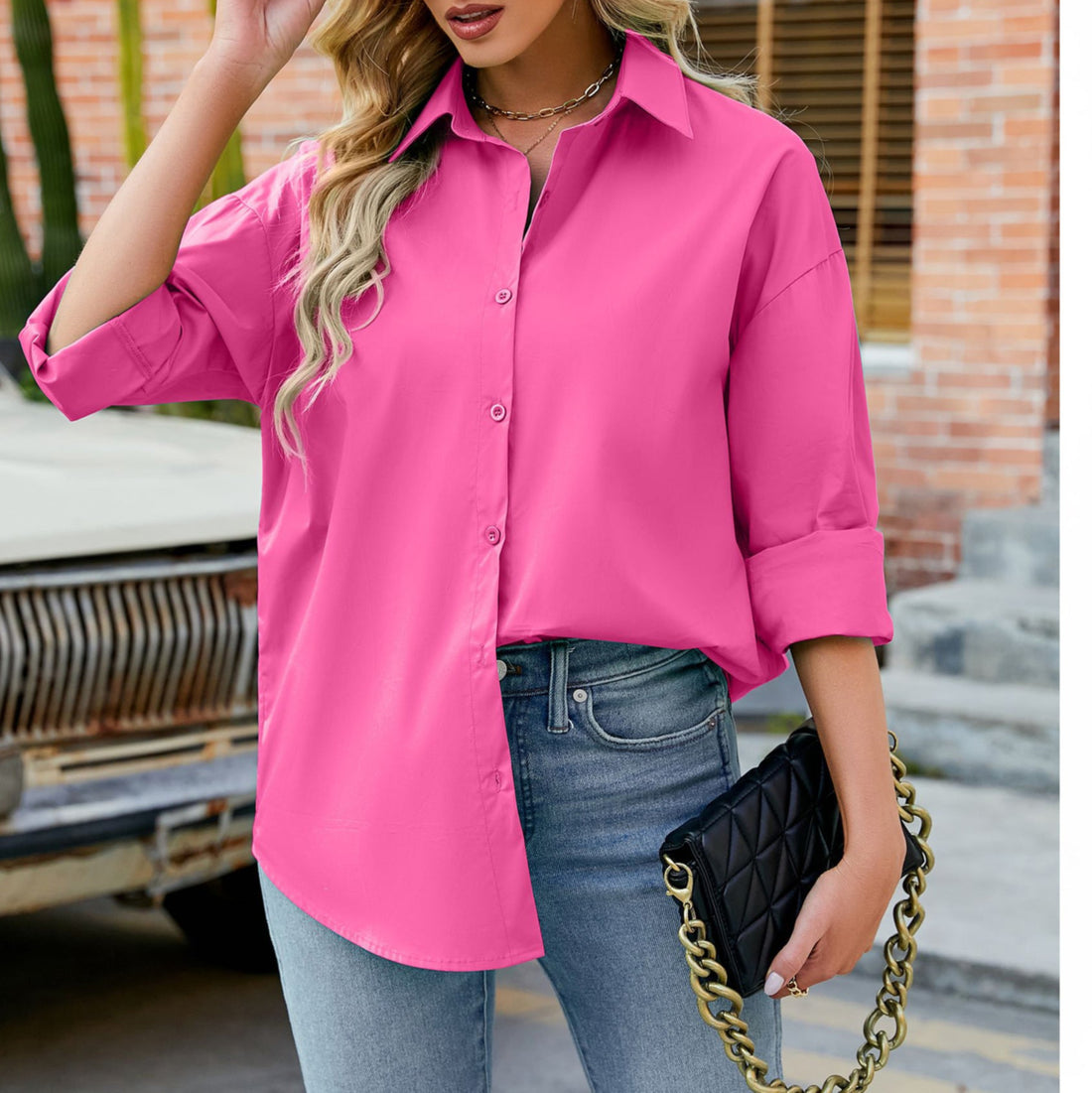 Women's Loose Casual Long Sleeve Shirt Cardigan