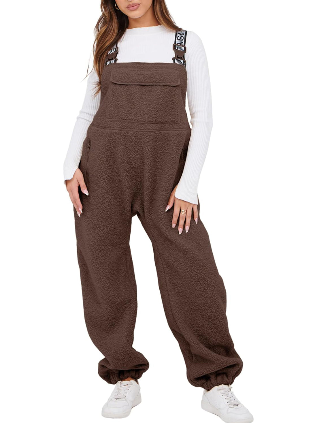 Women's Fleece Warm Winter Casual Loose Jumpsuits