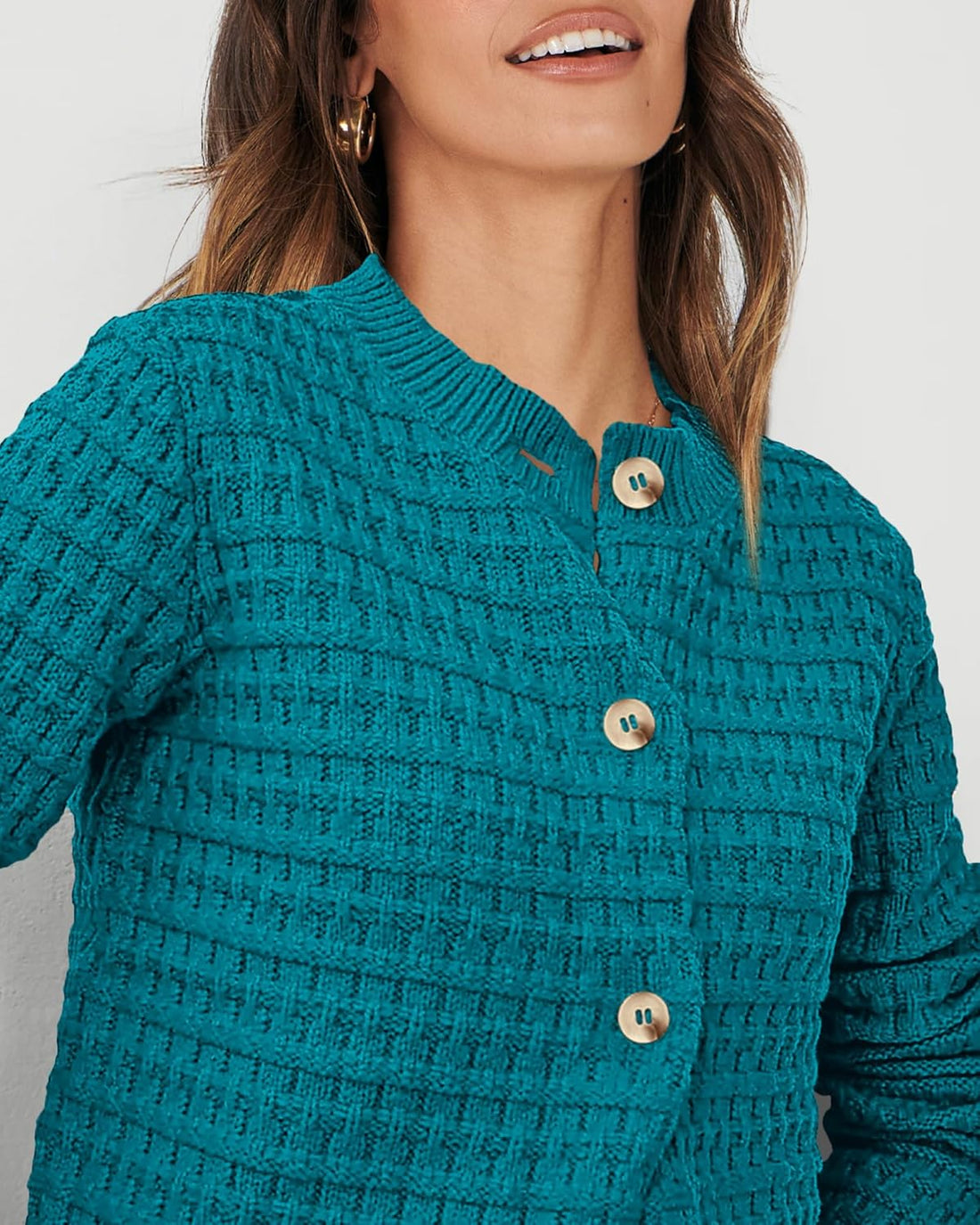 Women's Casual Long Sleeve Open Front Button Down Knit Cardigan Sweaters