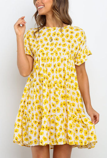 Women's Floral Ruffle Babydoll Dress