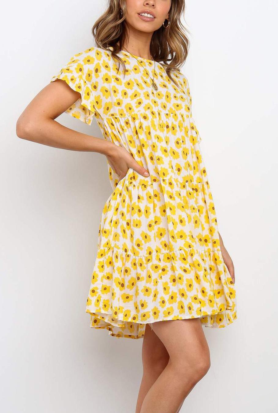 Women's Floral Ruffle Babydoll Dress