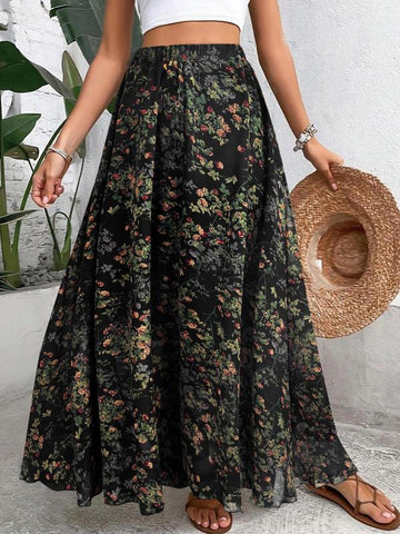 Women's Bohemian Floral Print Skirt