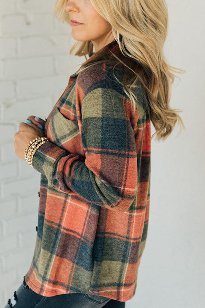 Women's Brushed Plaid Top