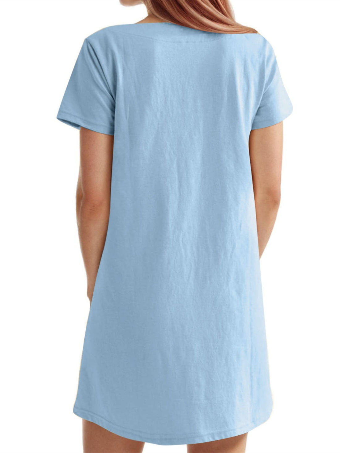 Women's Solid Square Neck Short Sleeve Mini Dress