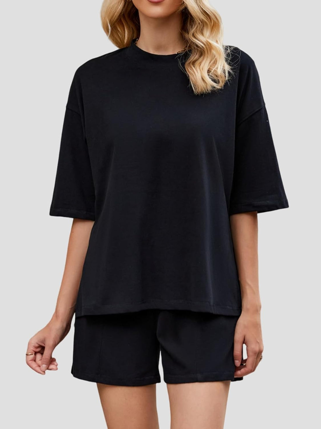 Womens Half Sleeve Crew Neck Summer Matching Lounge Sets