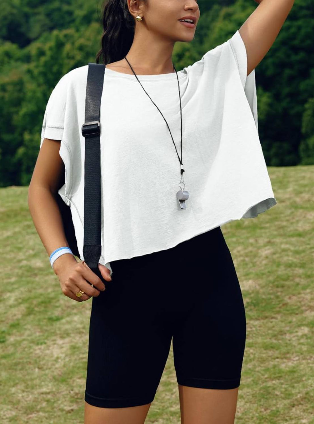 Women Casual Short Sleeve Open Back Tops