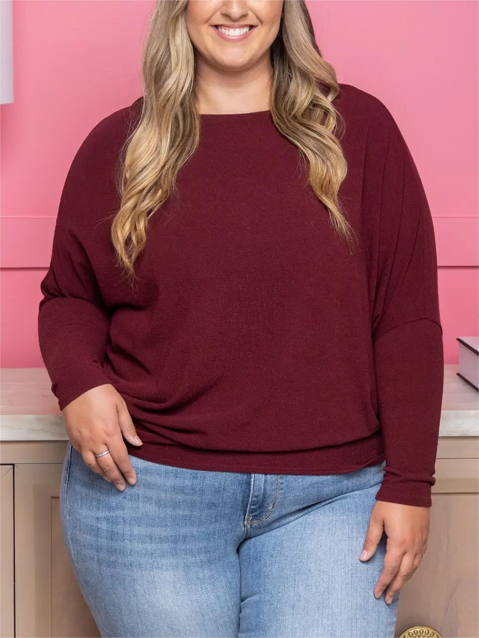 Women's Dreamy Knit Boatneck Dolman Top