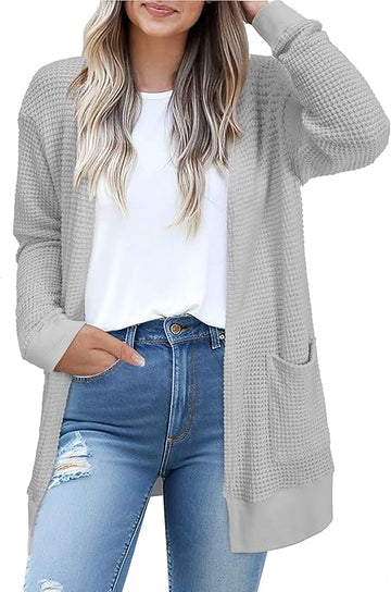 Women's Fashion Cardigan Sweater Lightweight Open Front Long Casual Beach Kimonos Outfits With Pockets