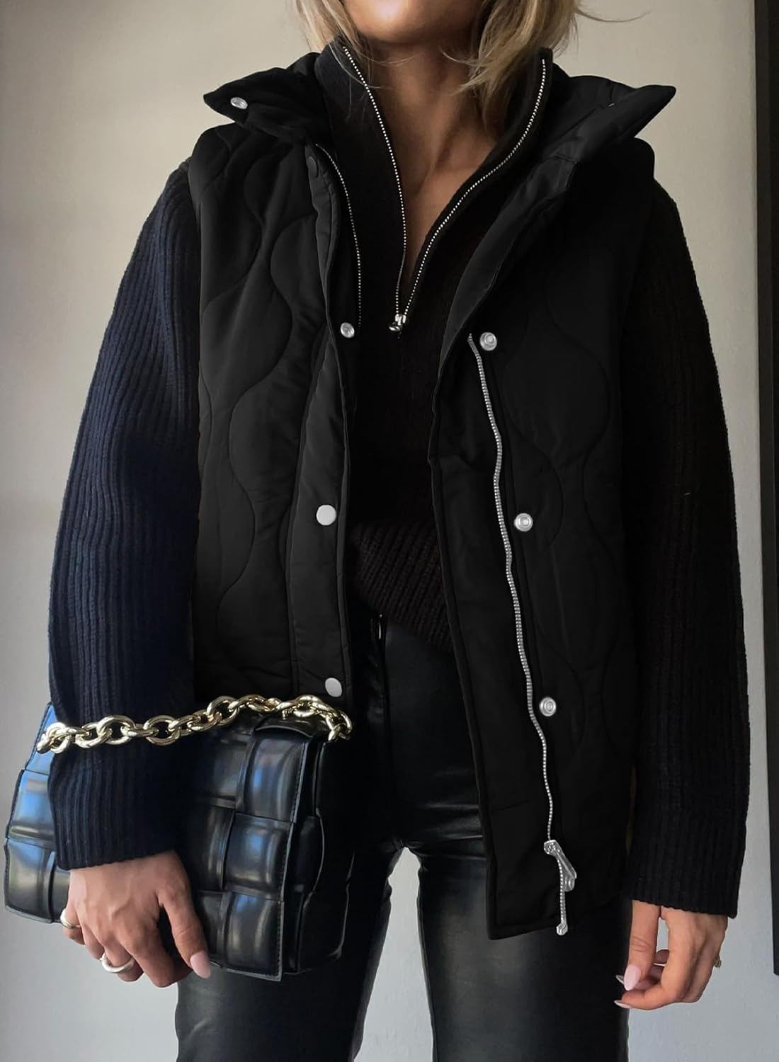 Women's Lightweight Quilted Stand Collar Sleeveless Jackets