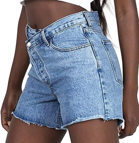 Womens Crossover Jean Shorts