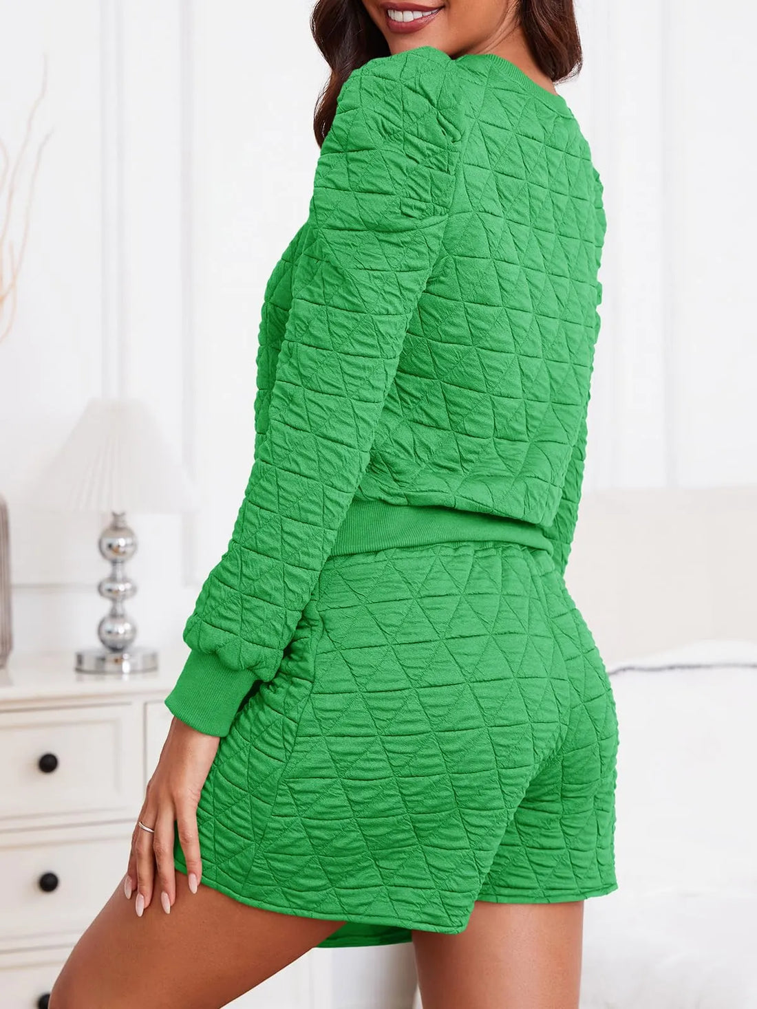 Women's Argyle Sweatshirts And Wrap Skorts Casual Set