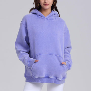 Womens Acid Wash Hoodie Oversized Long Sleeve Fall Fashion Sweatshirts