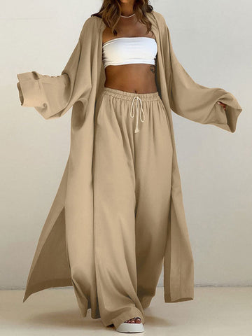Loose Khaki 2 Piece Sets