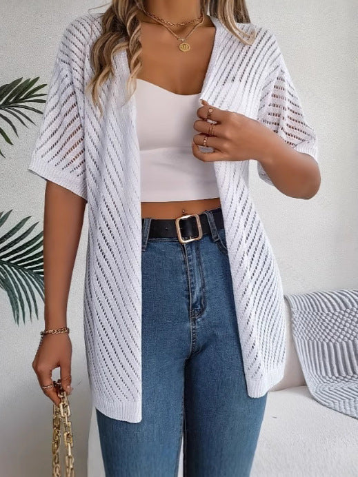 Women's Summer Hollow Out Open Front Knit Cardigan