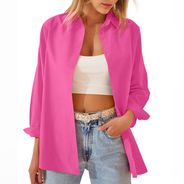 Women's Loose Casual Long Sleeve Shirt Cardigan
