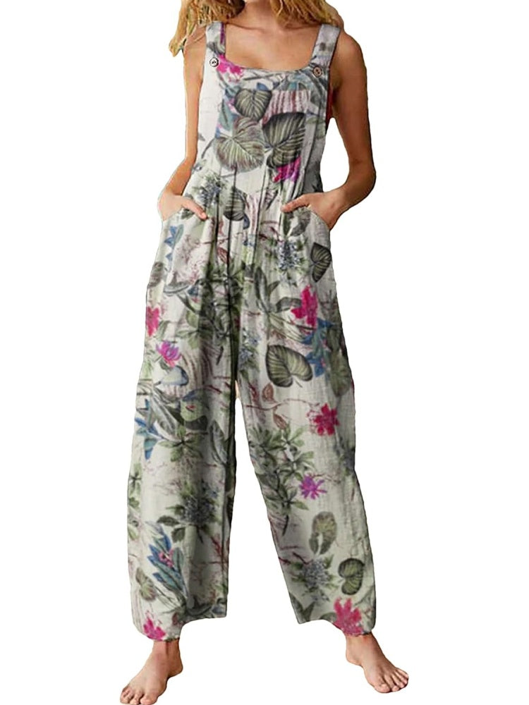 Women's Patchwork Dual Pocket Jumpsuit