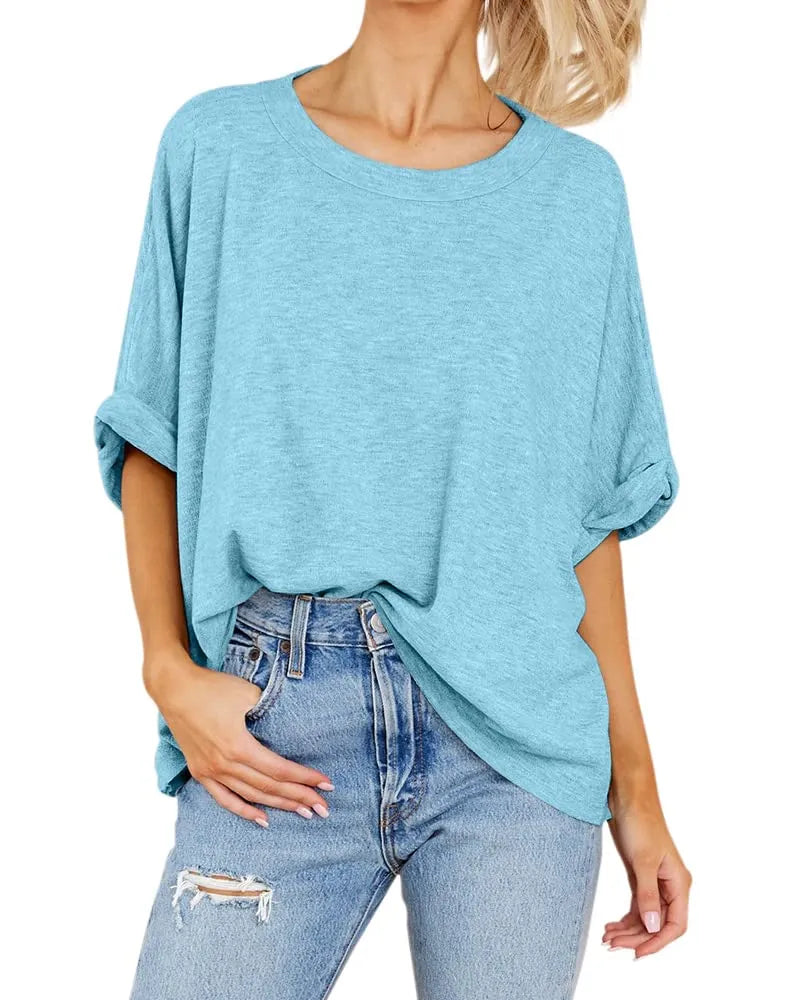 Women's Summer Oversized Casual Crew Neck T-Shirt