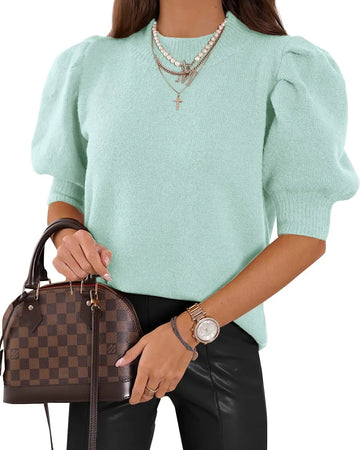 Women's Puff Short Sleeve Sweater