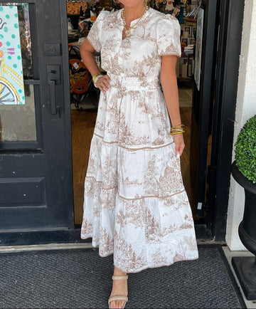 Women's Classic Charm Toile Maxi Dress