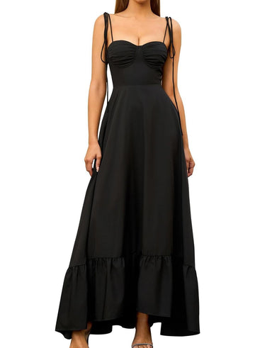 Women's Summer Spaghetti Strap Maxi Dress Sleeveless Smocked Ruffle Dresses