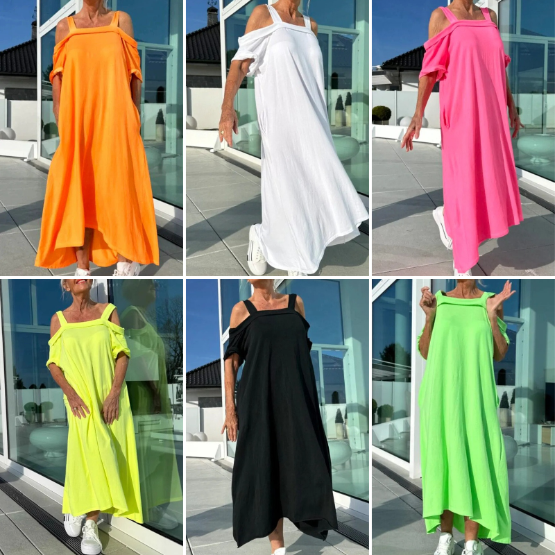 Women's Casual Cold Shoulder Maxi Dress