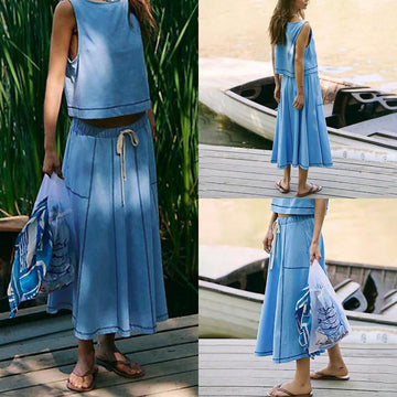 Casual Tank and Maxi Skirt Set