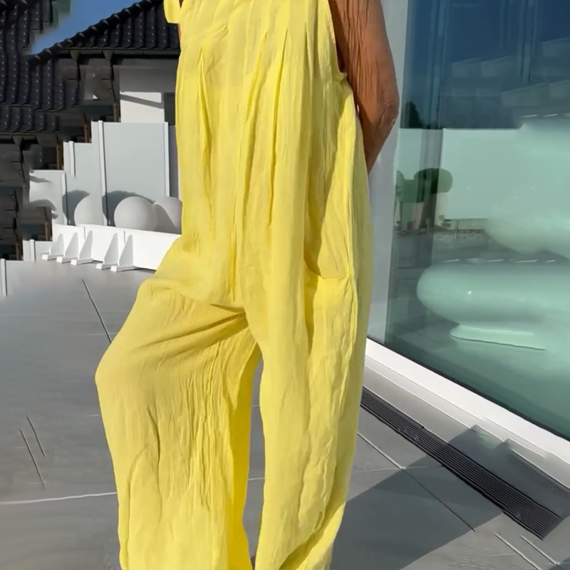 Halter-Neck and Wide-Leg Jumpsuit