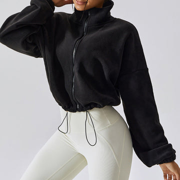 Casual Fuzzy Stand Collar Jacket