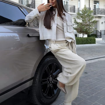 Women's Lapel Jacket and Pants Set