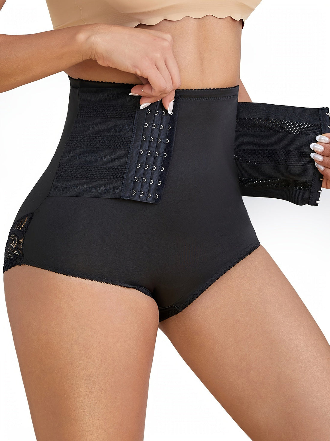 Women's High-Rise Compression Shapewear with Tummy Control and Stretch Fit
