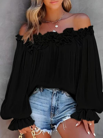 Women's Plain Off The Shoulder Tee