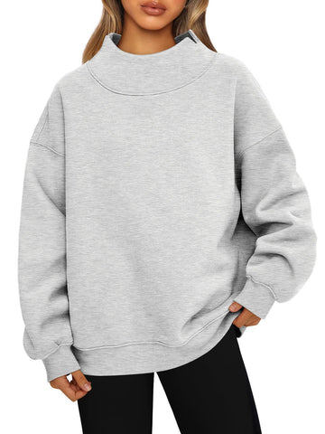 Women's Half Turtleneck Fleece Casual Sweatshirt