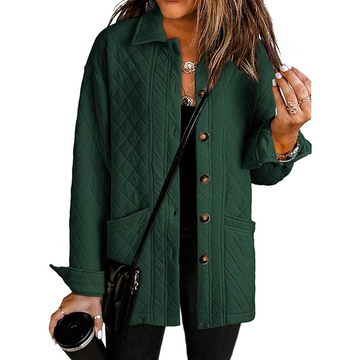 Women's Casual Button Down Long Sleeve Quilted Jackets