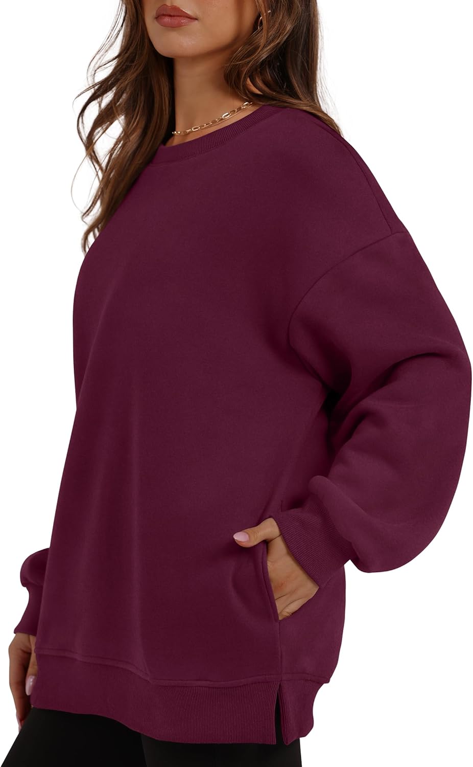 Women's Oversized Sweatshirts Crewneck Long Sleeve Fleece Pullover with Pocket