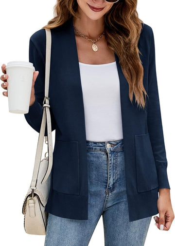 Women's Long Sleeve Open Front Knit Cardigan Sweater