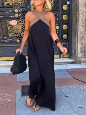 Crisscross Halter Maxi Dress: Effortless Summer Sophistication