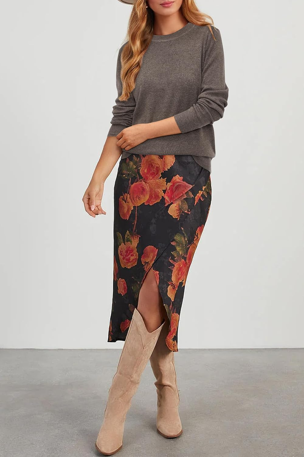 Women's Wool Blend Classic Crew Neck Casual Fall Sweaters