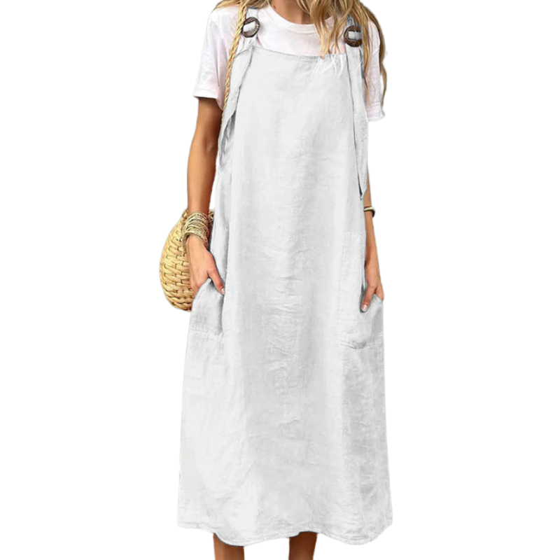 Women's Adjustable Shoulder Strap Dress with Pockets