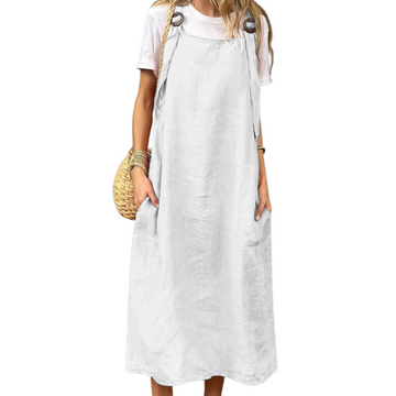 Women's Adjustable Shoulder Strap Dress with Pockets