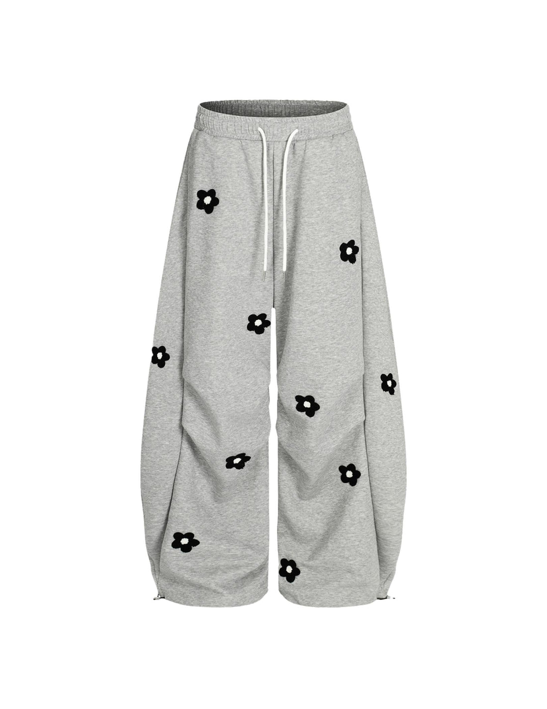 Baggy Wide Leg Sweatpants Flower Pattern