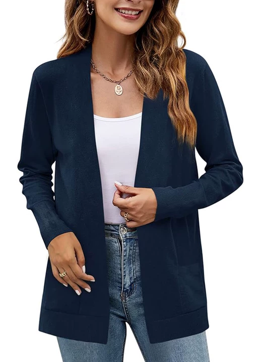 Women's Long Sleeve Open Front Knit Cardigan Sweater
