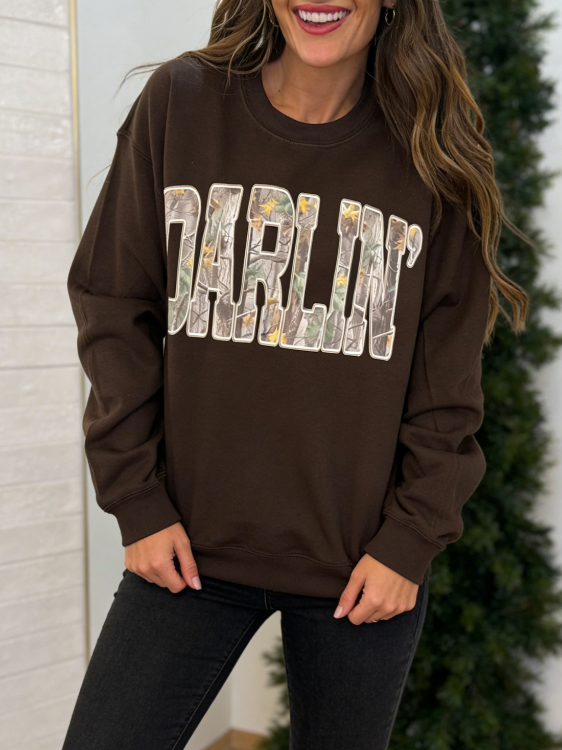 Women's Darlin Camouflage Print Sweatshirt