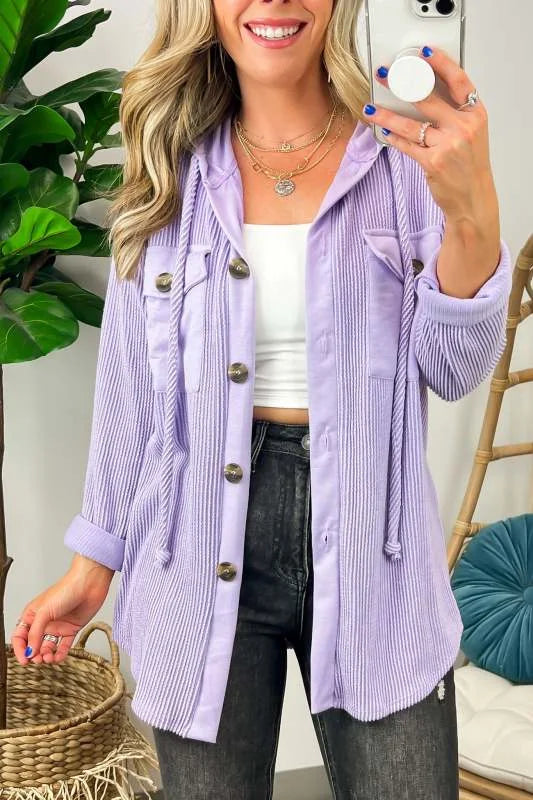 Womens Ribbed Button Hoodie Sweatshirt