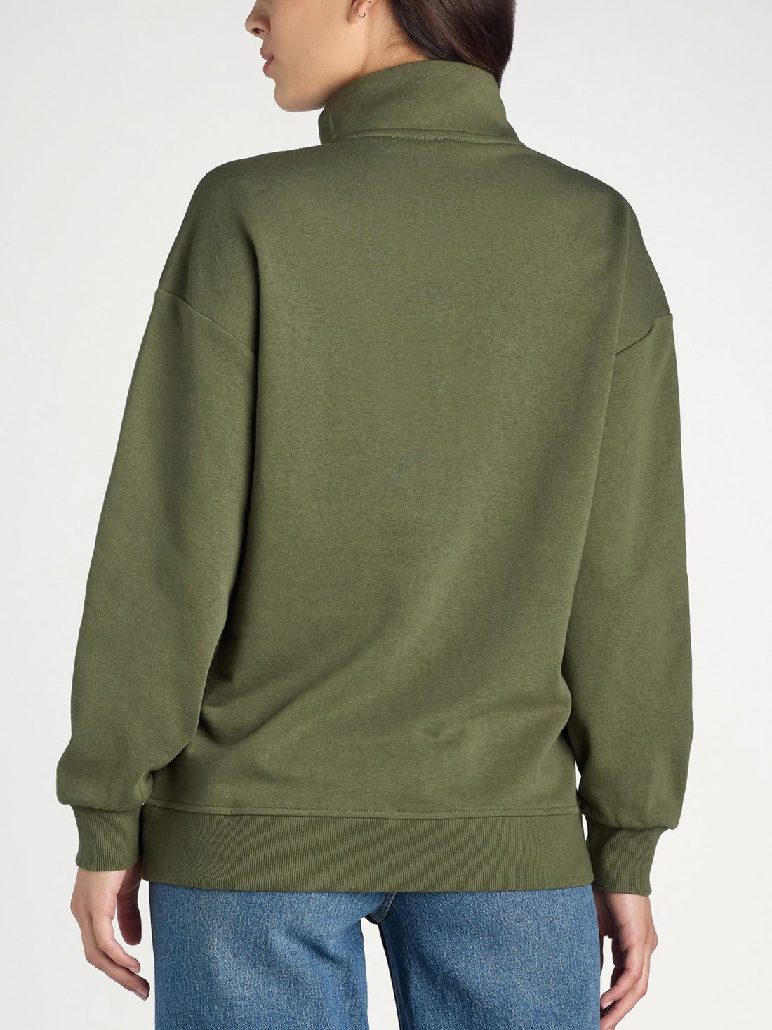 Mock Neck Henley Pullover Sweatshirt