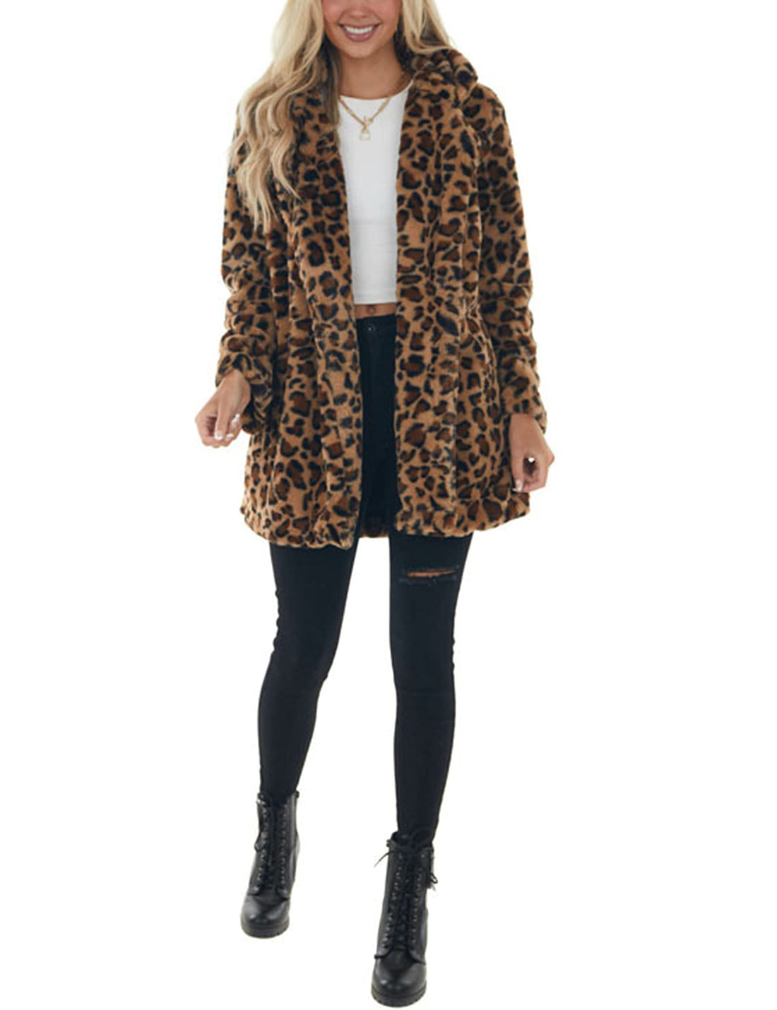 Women's Faux Fur Jackets Leopard Coats