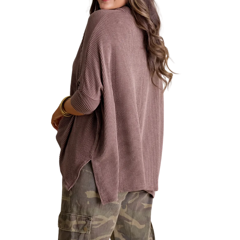 Women's Summer Half-sleeved Ribbed Oversized Top