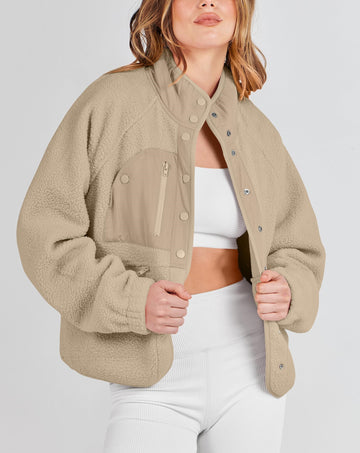 Women's  Button Down Fuzzy Fleece Jacket