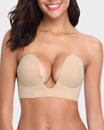 Women's Push-Up Plunge Bra with Adjustable Straps and Underwire Support