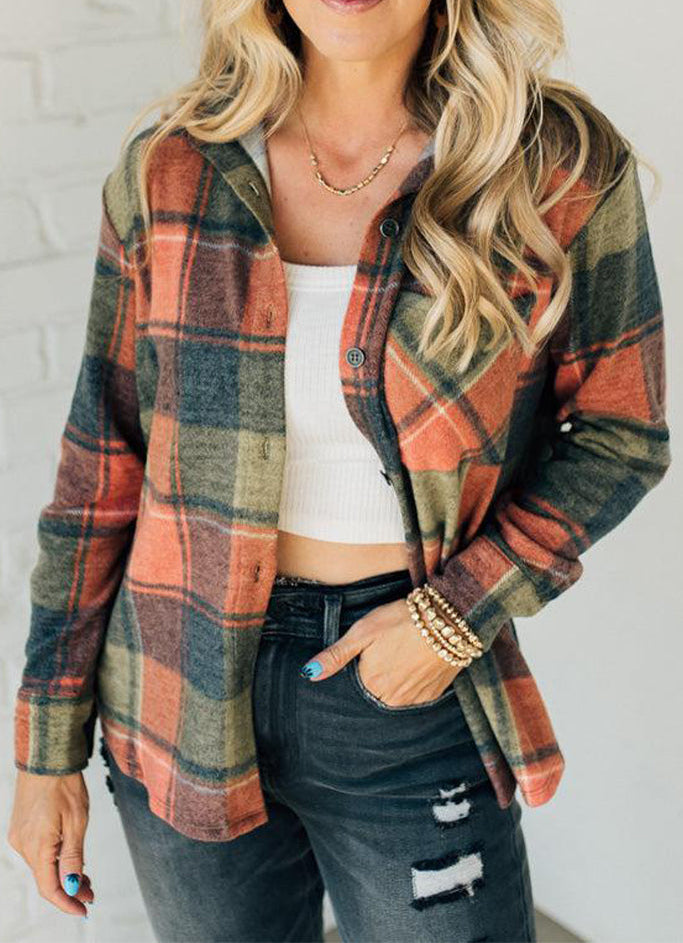 Women's Brushed Plaid Top